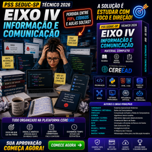 Combo PSS 2027 SEDUC-SP Técnico — Conhecimentos Pedagógicos/Gerais + Eixo IV — Informação e Comunicação