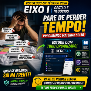 Combo PSS 2027 SEDUC-SP Técnico — Conhecimentos Pedagógicos/Gerais + Eixo I — Gestão e Negócios