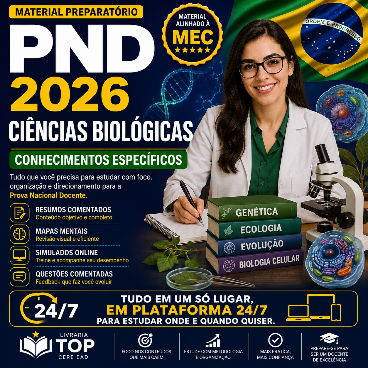 Capa do combo PND 2026 — Ciências Biológicas + Formação Geral