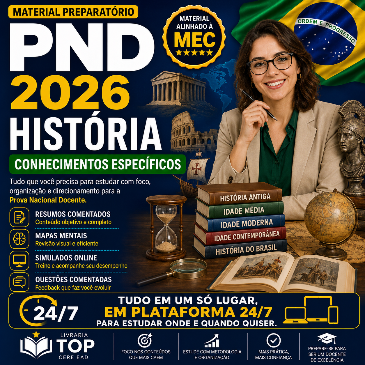 Capa do combo PND 2026 — História + Formação Geral