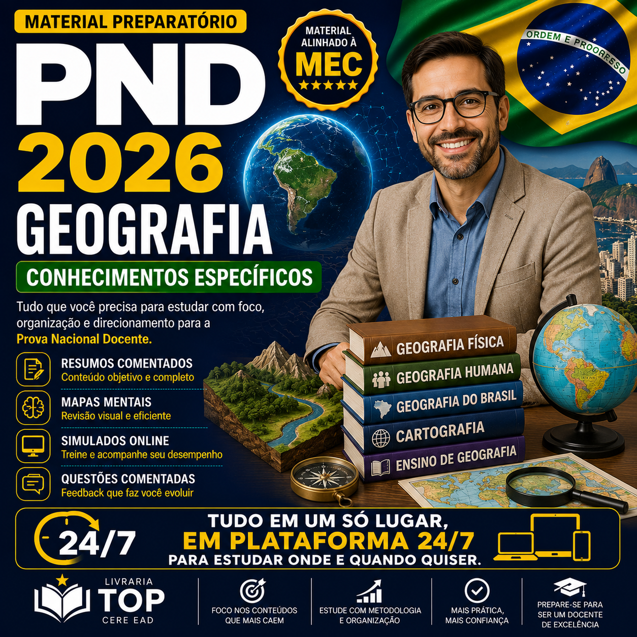 Capa do combo PND 2026 — Geografia + Formação Geral