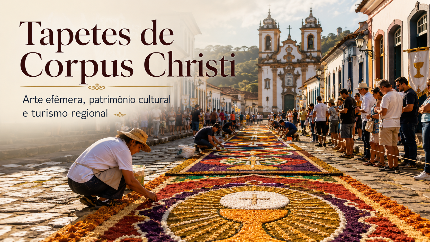 Arte Efêmera Tapetes de Corpus Christi como arte efêmera, patrimônio cultural, história, fé e turismo regional em cidade brasileira