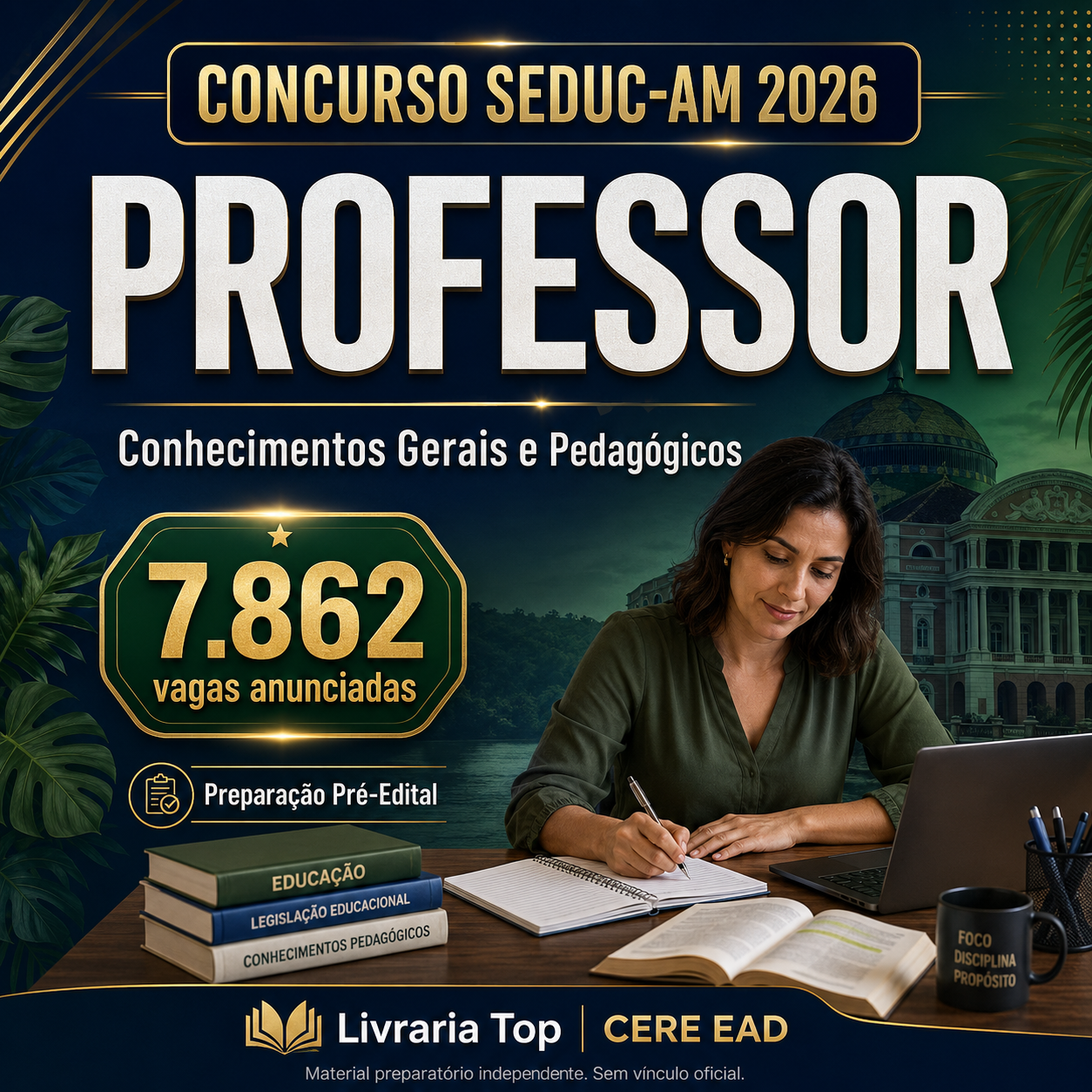 Concurso Seduc-AM 2026 Professor — Conhecimentos Gerais e Pedagógicos