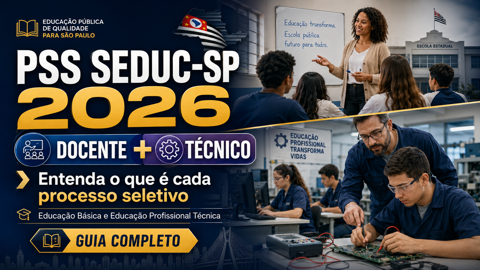 Processo Seletivo 2026 SEDUC-SP para PSS Docente e PSS Técnico