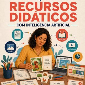 Capa do e-book Criação de Recursos Didáticos com Inteligência Artificial, Volume 04 da Coleção Professor + IA da Livraria Top/CERE