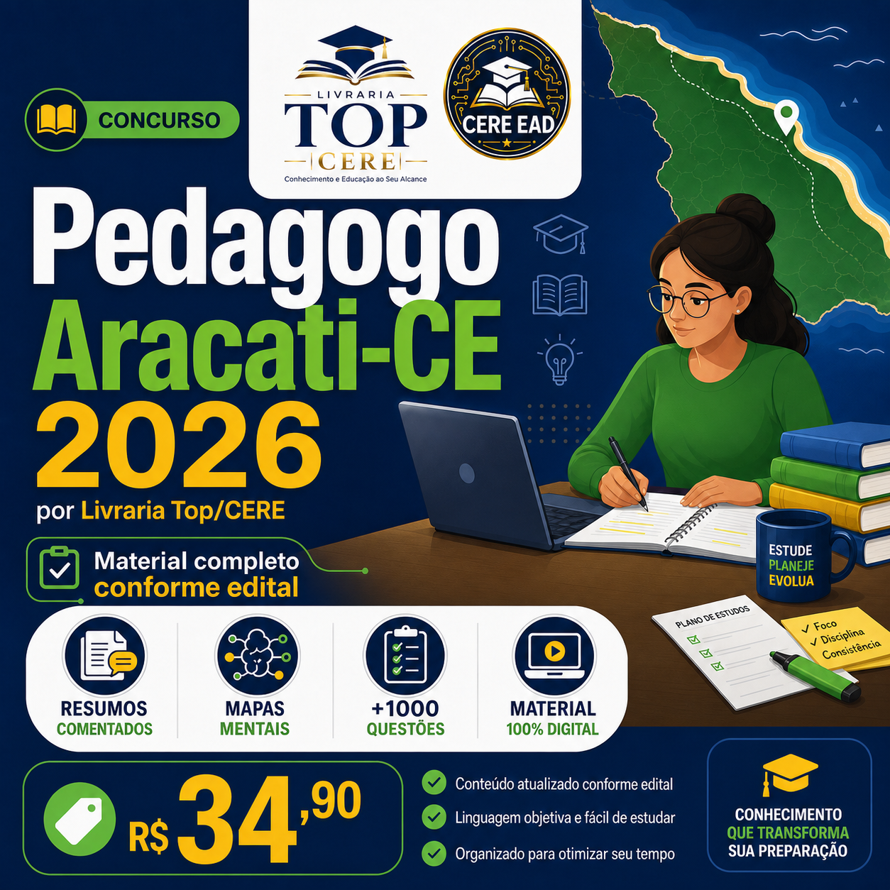 Pedagogo Aracati-CE 2026 por Livraria Top/CERE